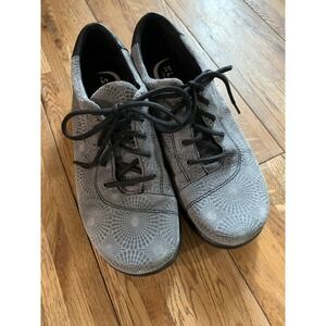 Klogs Grey Patterned Leather Lace Up Sneakers 7.5M Streetwear Casual y2k